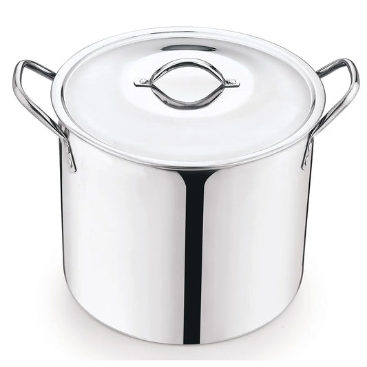 12 Quart Stainless Steel Stock Pot, Metal Lid Stay Cool Handles Heavy Duty, Soup, Stew, Boiling