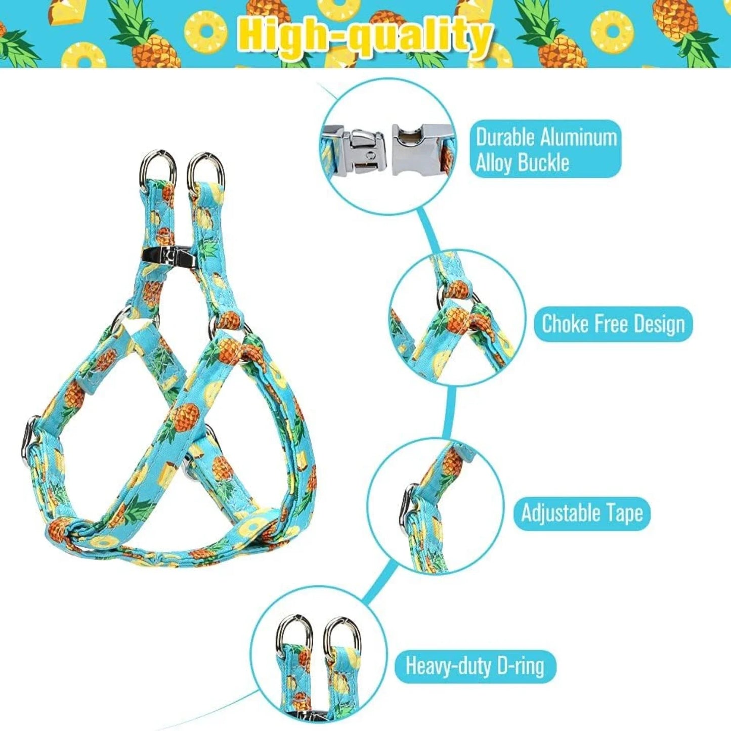 Small Medium Adjustable Heavy Duty No Pull Vest Harness and Leash Set Comfortable Design