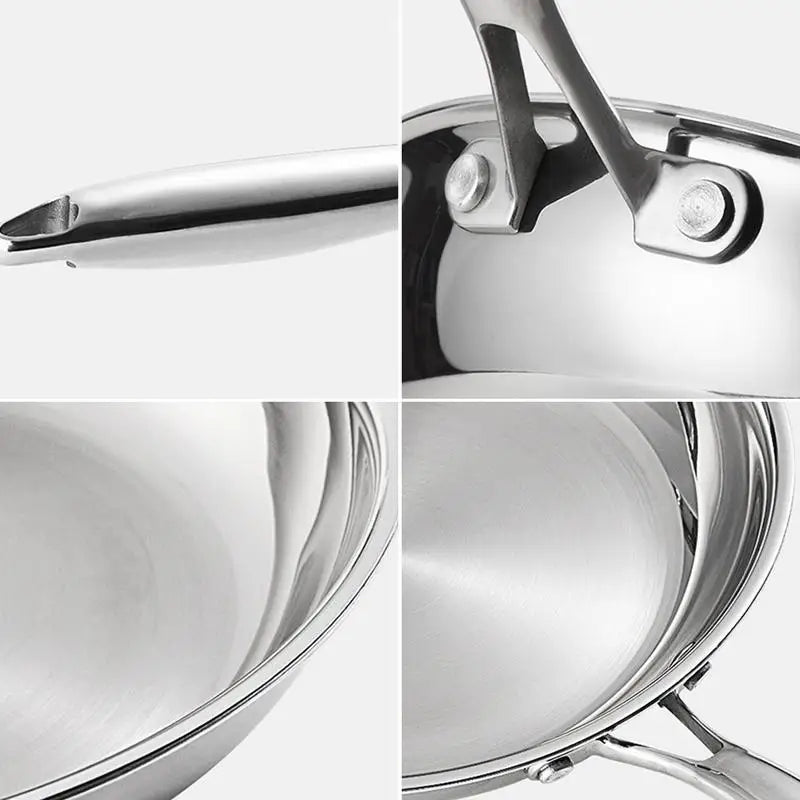 Stainless Steel Pans Oven-safe, Cooking, Deep Frying, Non-coated Non-stick