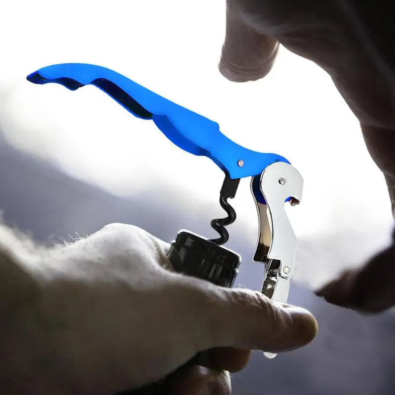 Professional Waiters Corkscrew Multi-Use Opener Double Hinge Key Bottle Opener Foil Cutter