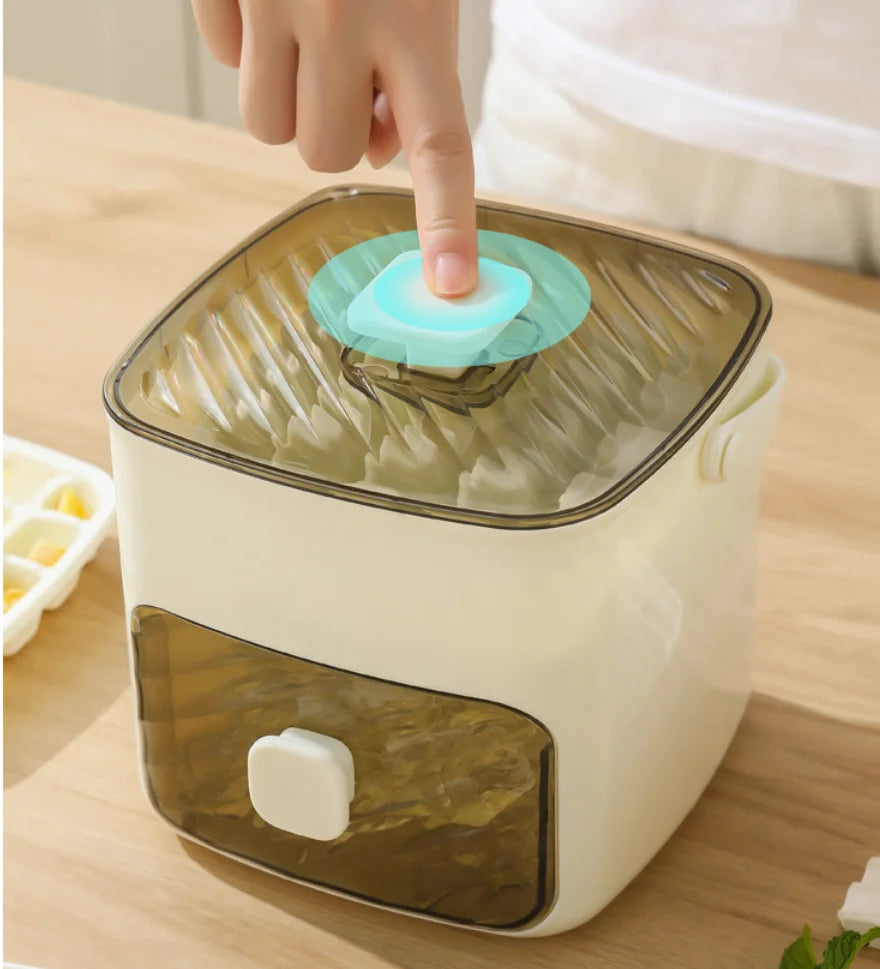 48-Ice Cube Maker, Double Layer Design, Easy-Press Lid, Food-Grade Plastic Tray