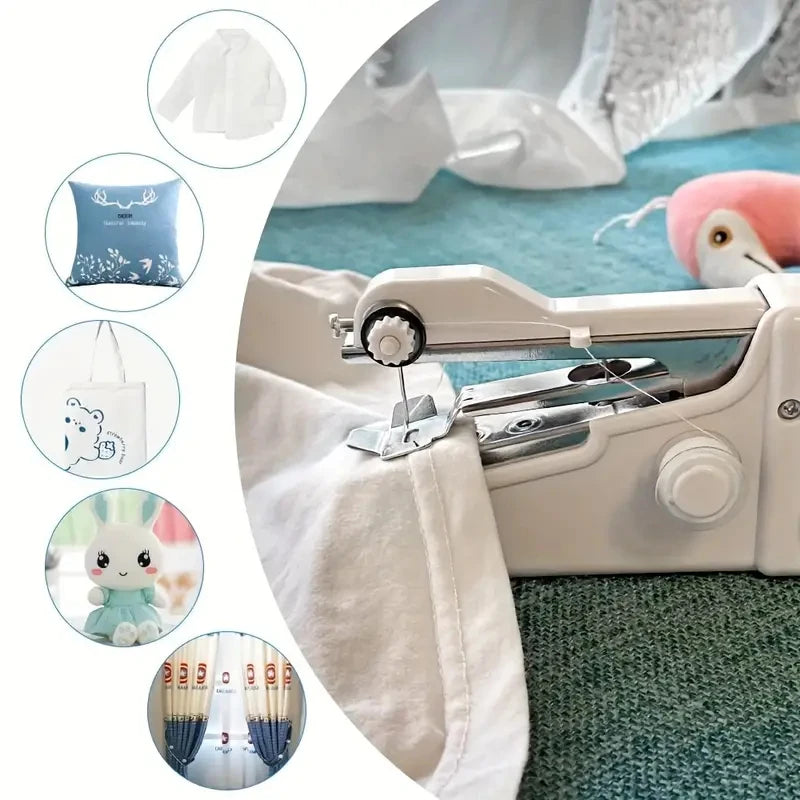 1pc Portable Handheld Sewing Machine. Adjustable Speed, USB Powered, Clothing & Curtain Repairs