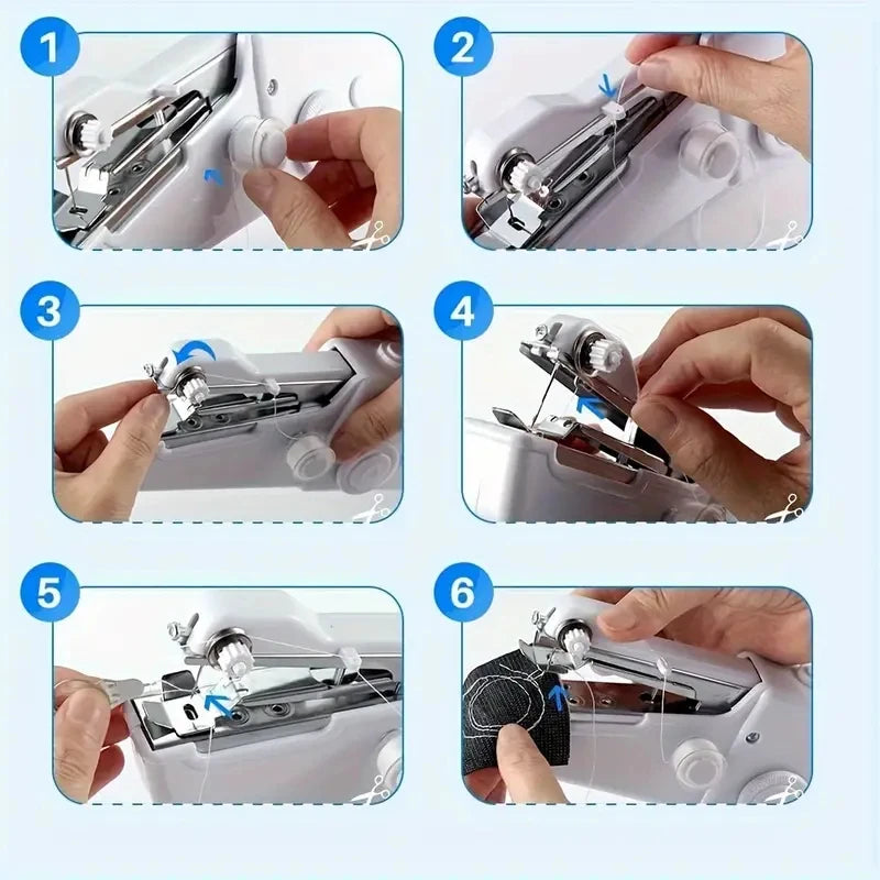 1pc Portable Handheld Sewing Machine. Adjustable Speed, USB Powered, Clothing & Curtain Repairs