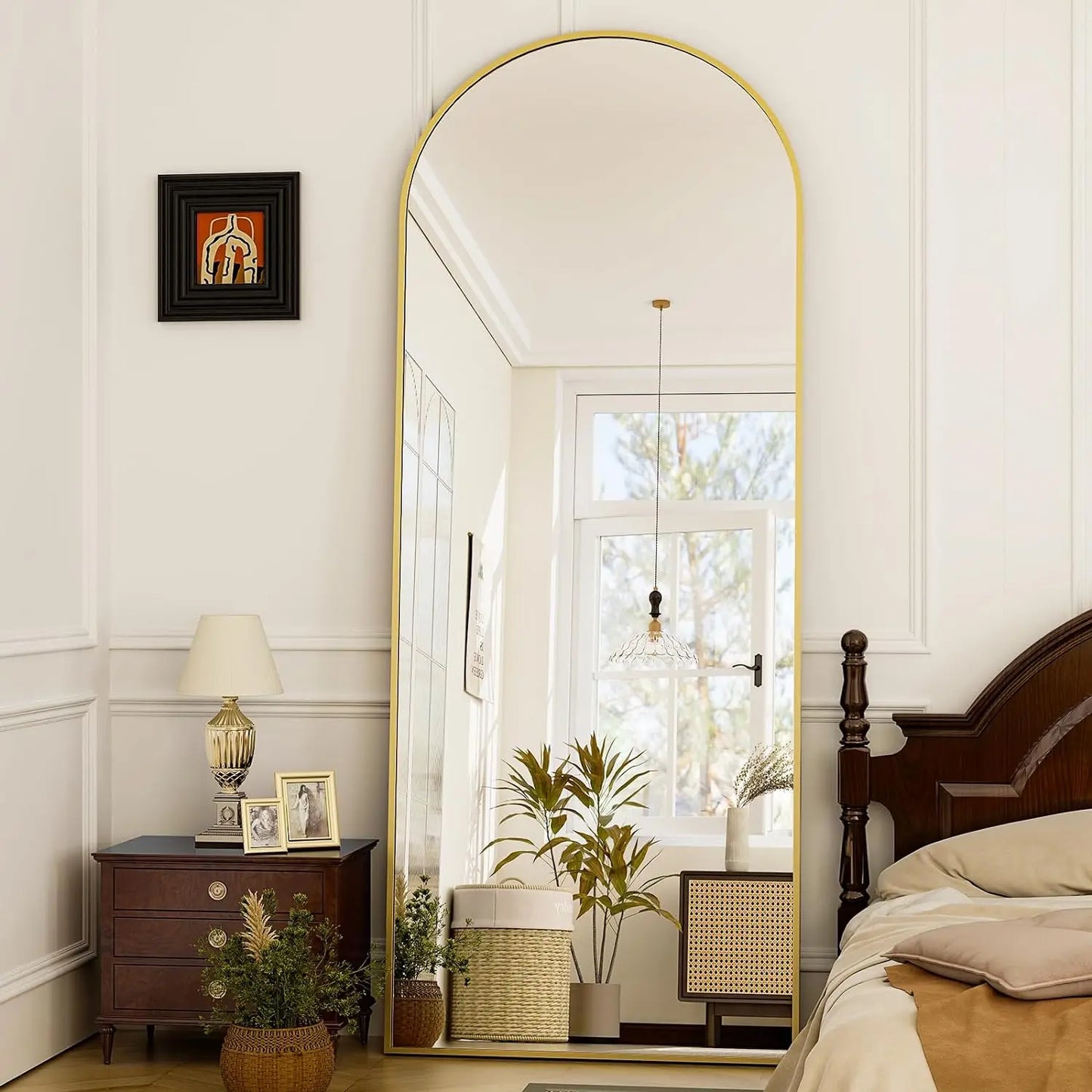 21x64 inch Arched Full Length Mirror-Aluminum Alloy Frame High Definition