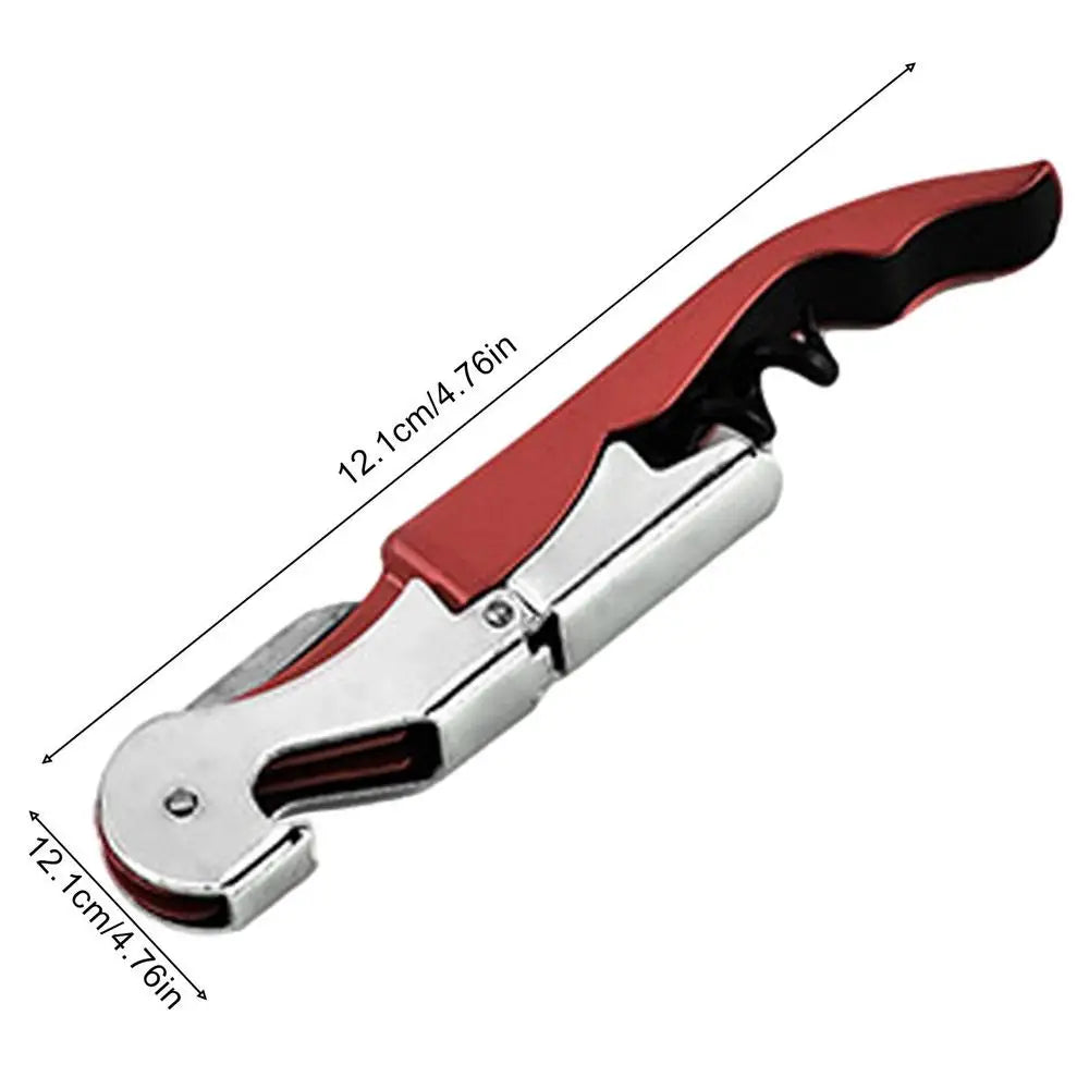 Professional Waiters Corkscrew Multi-Use Opener Double Hinge Key Bottle Opener Foil Cutter