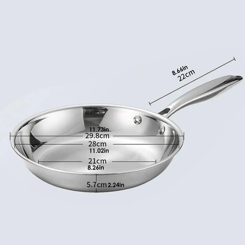 Stainless Steel Pans Oven-safe, Cooking, Deep Frying, Non-coated Non-stick