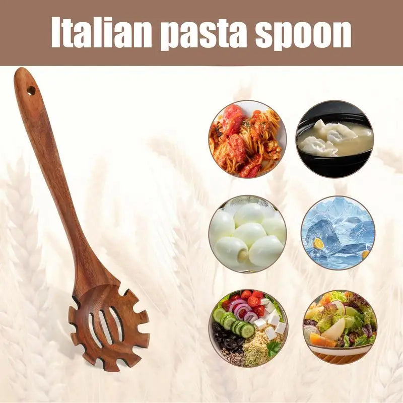 Wooden Spaghetti And Pasta Server Long Handle