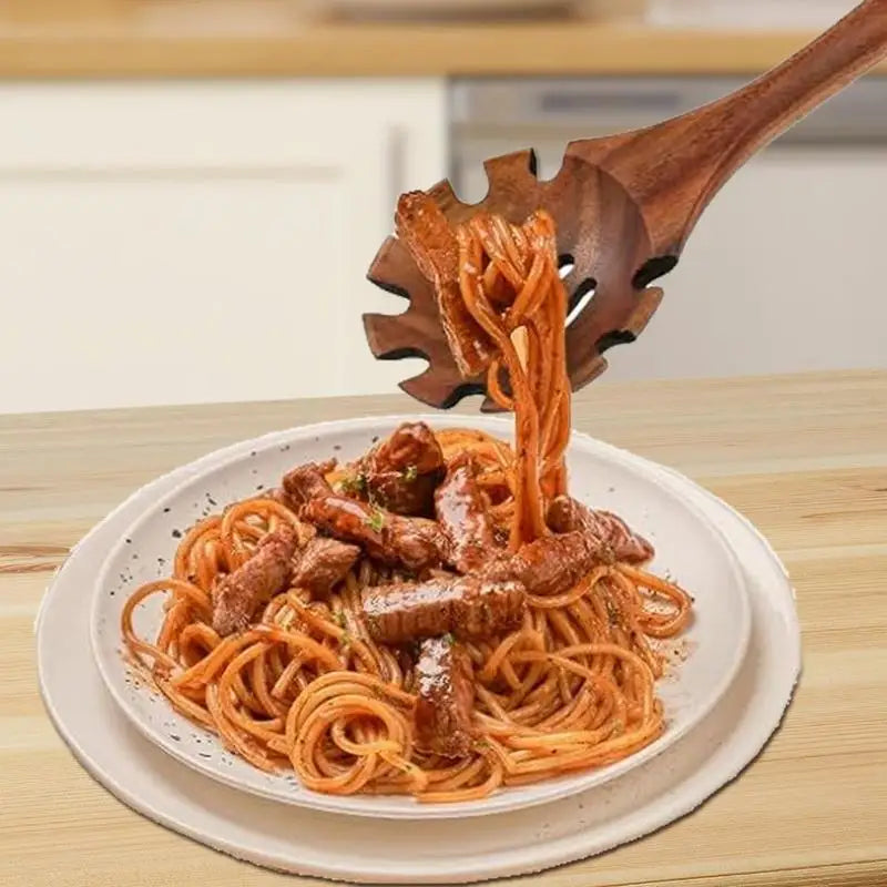 Wooden Spaghetti And Pasta Server Long Handle