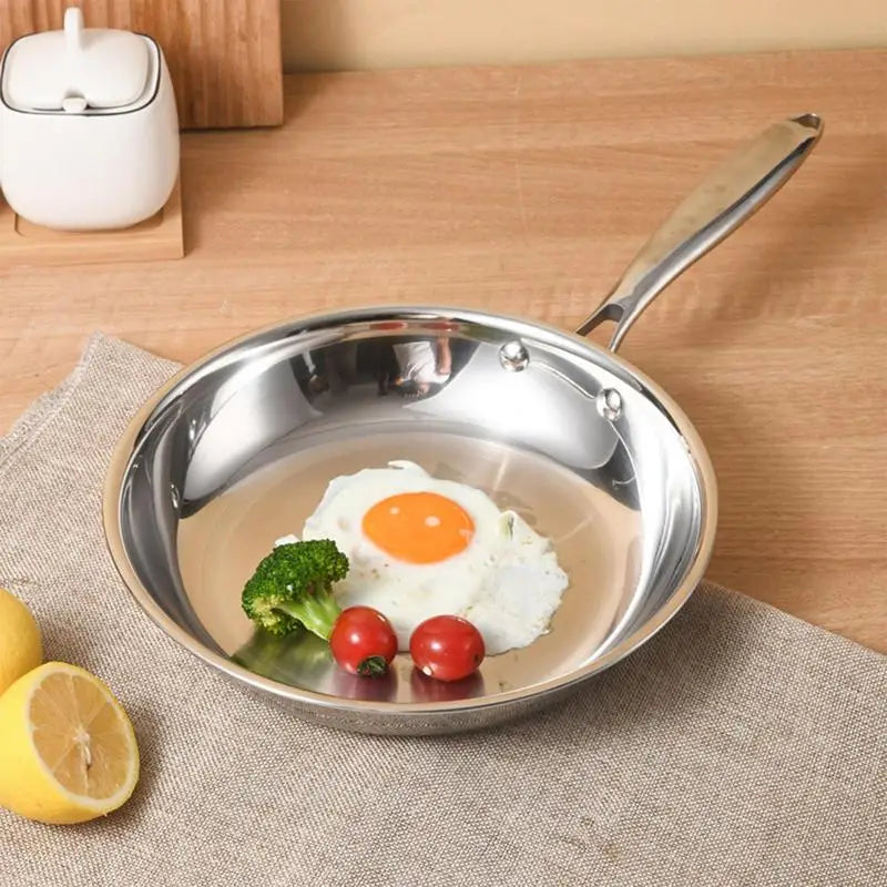Stainless Steel Pans Oven-safe, Cooking, Deep Frying, Non-coated Non-stick