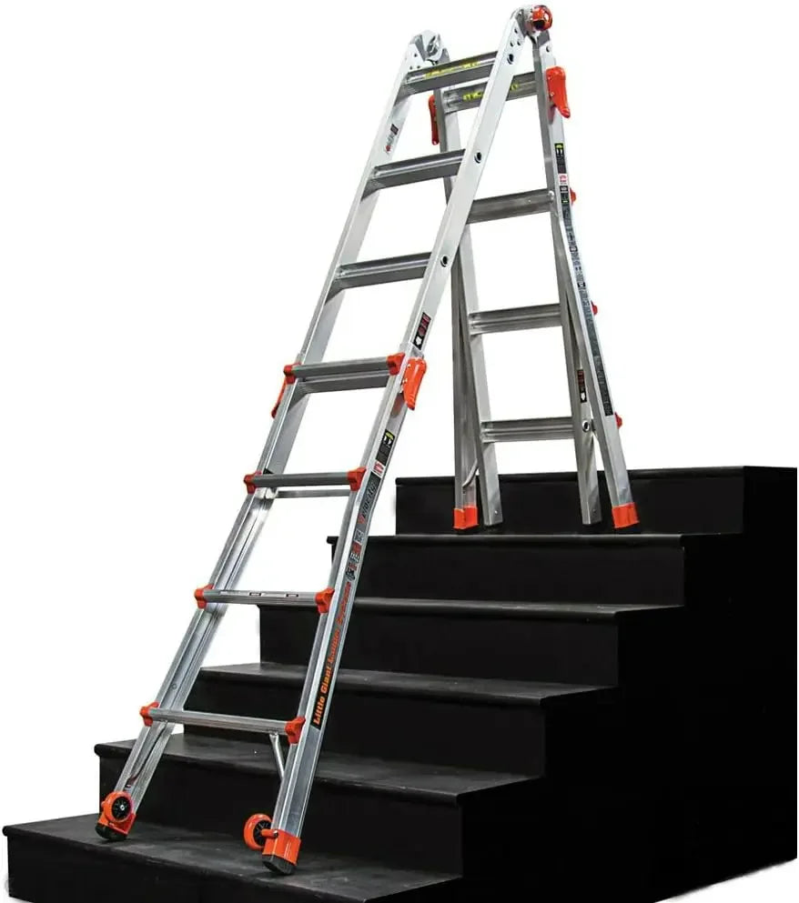 Ladders, Velocity with Wheels, M26, 26 Ft, Multi-Position Ladder, Aluminum, Type 1A, 300 lbs Weight Rating, (15426-001)