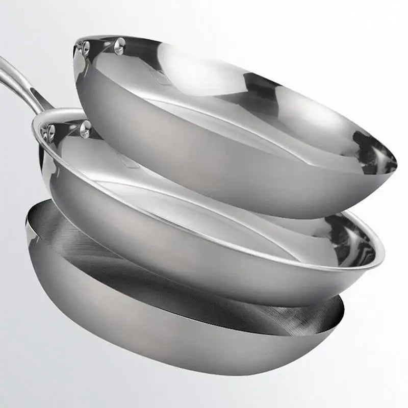 Stainless Steel Pans Oven-safe, Cooking, Deep Frying, Non-coated Non-stick