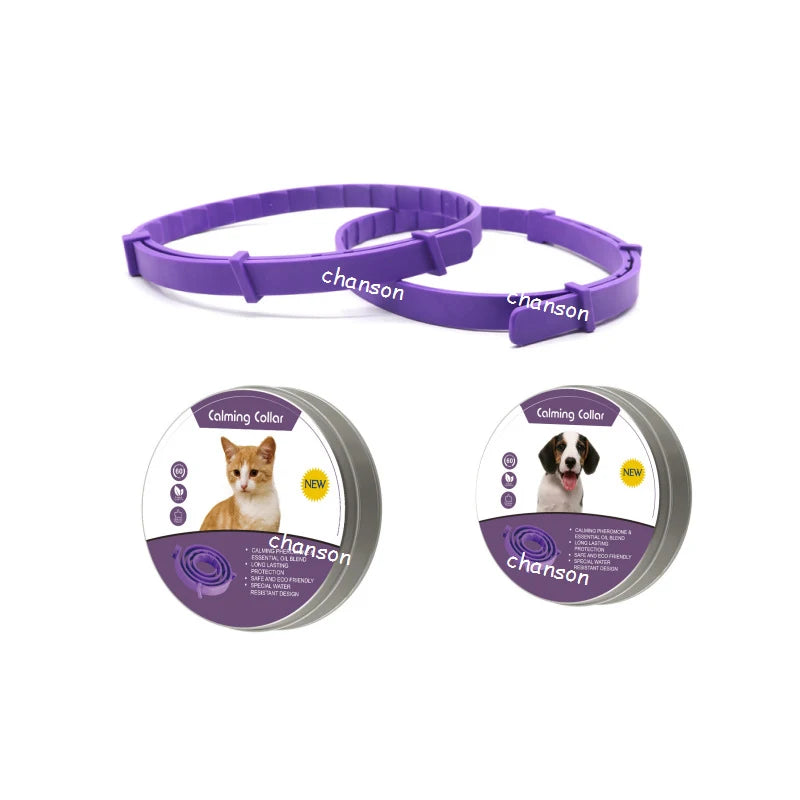 Pet Calm Collar Cat And Dog Soothe Collar Adjustable TPR Neck Strap 8 Months Relieve Anxiety Remove Restlessness For Dogs Cats