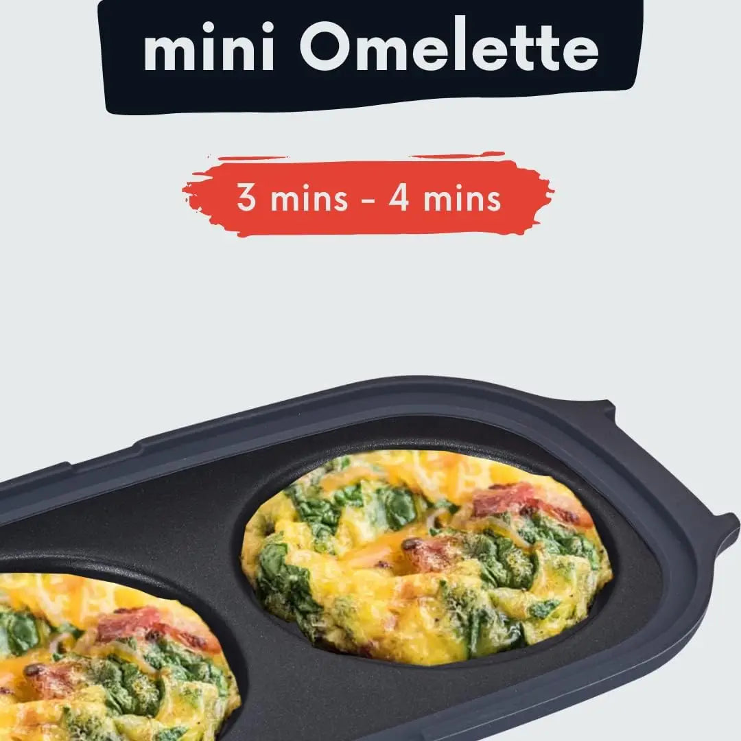 Microwave Cooker, Egg Fryer, Sandwich Maker, Crisper for Pizza, Chicken Nuggets, French Toast