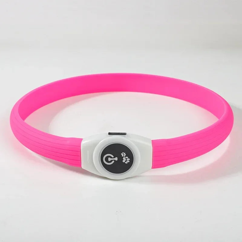 Led Luminous Dog Collar PVC Waterproof , Usb Light Night Safety Pet