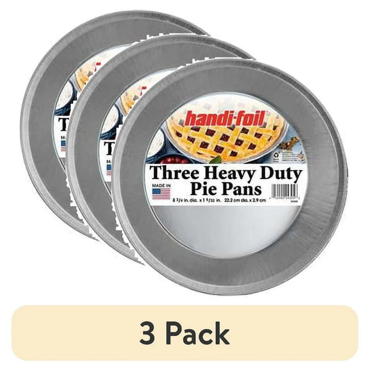 Heavy Duty Aluminum Pan Disposable 3 Pack 9 Inch Tarts Quiches Desserts Eco-Friendly Easy Clean