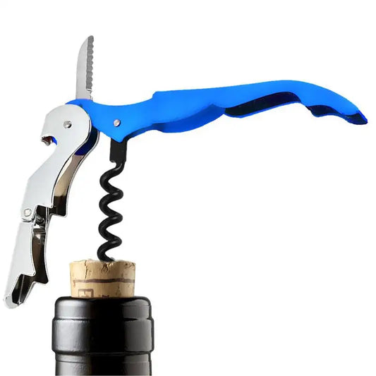 Professional Waiters Corkscrew Multi-Use Opener Double Hinge Key Bottle Opener Foil Cutter