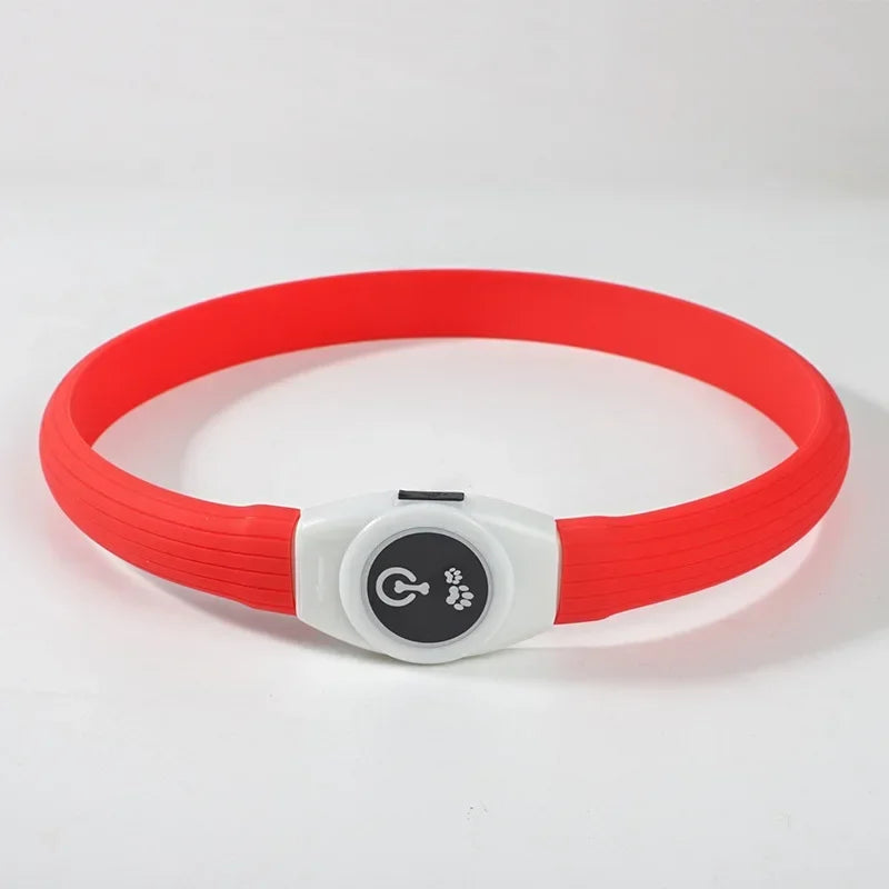 Led Luminous Dog Collar PVC Waterproof , Usb Light Night Safety Pet