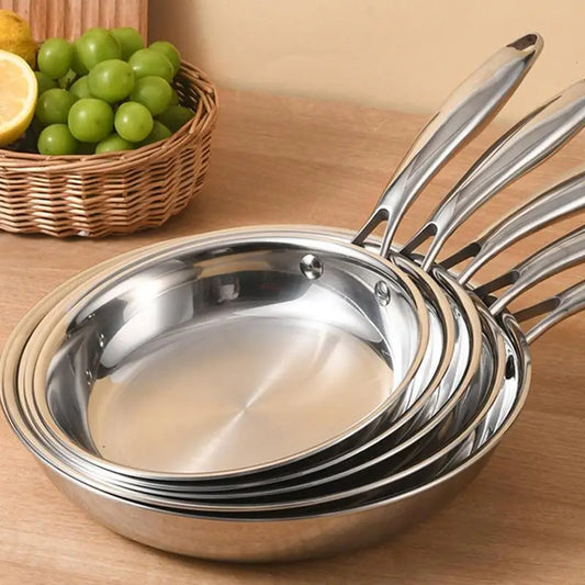 Stainless Steel Pans Oven-safe, Cooking, Deep Frying, Non-coated Non-stick