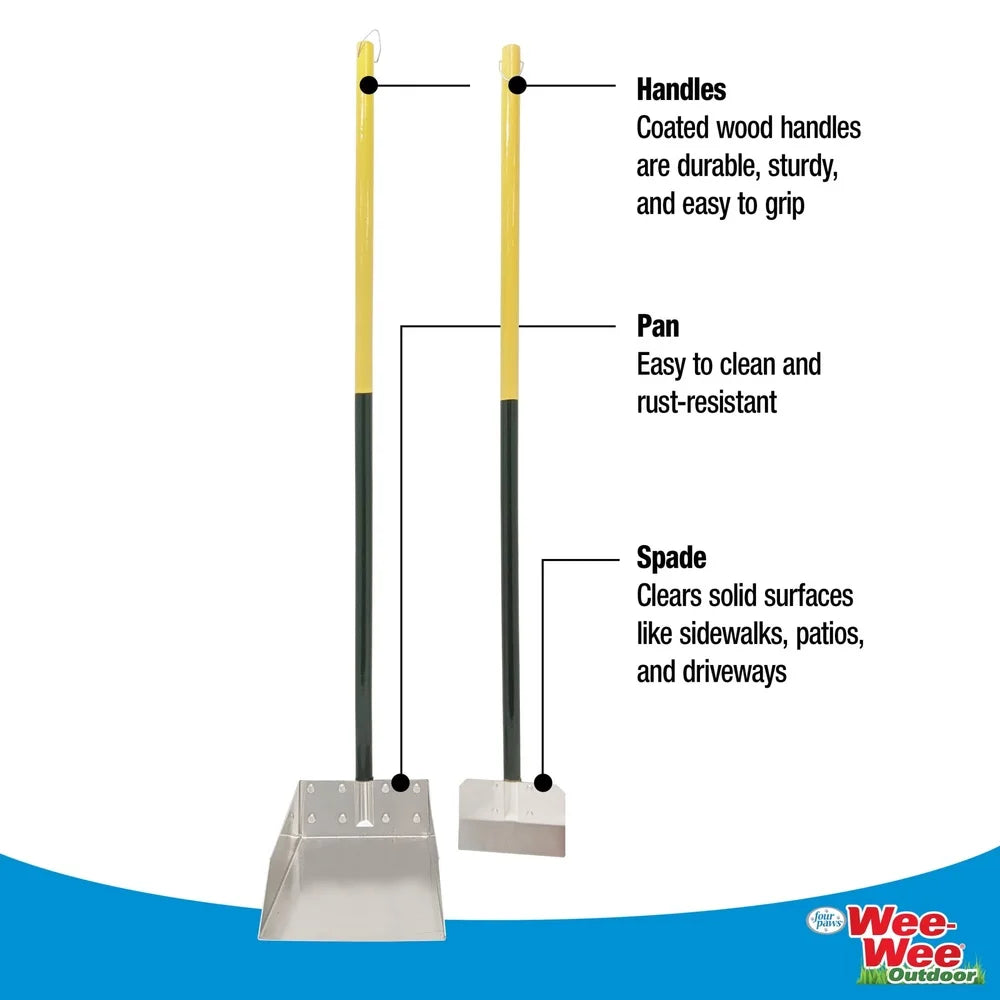 Dog Pooper Scooper Set Non-Stick Metal Easy Clean Rust-Resistant
