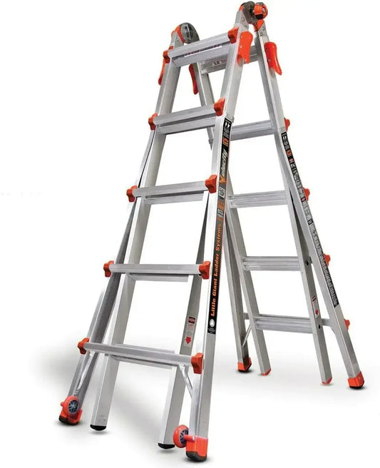 Ladders, Velocity with Wheels, M26, 26 Ft, Multi-Position Ladder, Aluminum, Type 1A, 300 lbs Weight Rating, (15426-001)