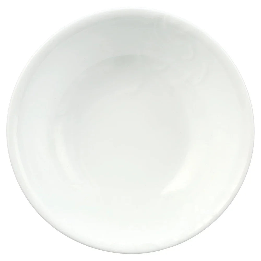 Embossed White Soup Cereal Bowls Lightweight Microwave Dishwasher Safe Strong Chip Crack Resistant
