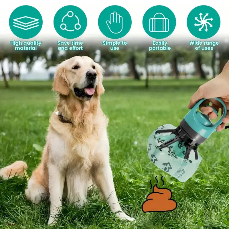 Portable Pooper Scooper with Bag & Dispenser – Lightweight Claw – for Small & Large Dogs