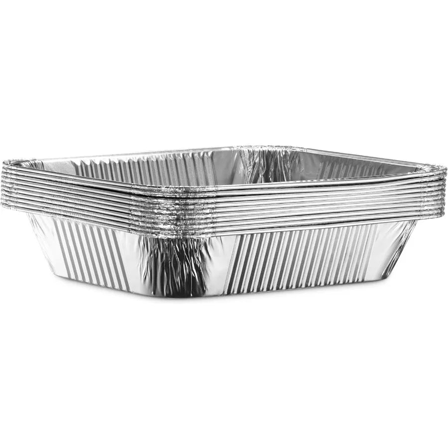30 Pack Aluminum Pans Disposable 9x13 Baking Chafing Deep Half Size Steam Table Extra Heavy Duty