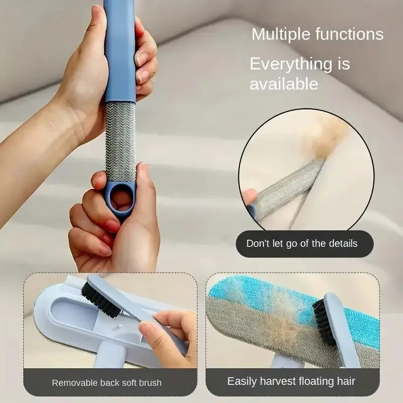 Nylon Pet Hair Brush, Long-Handle Grooming Tool, Shedding & Fur Cleaner