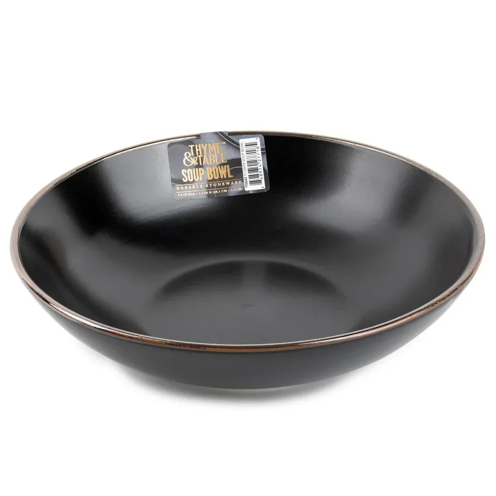 Stoneware Bowl Microwave Dishwasher Safe Durable Ceramic  Soup Salad Stew Elegant Design
