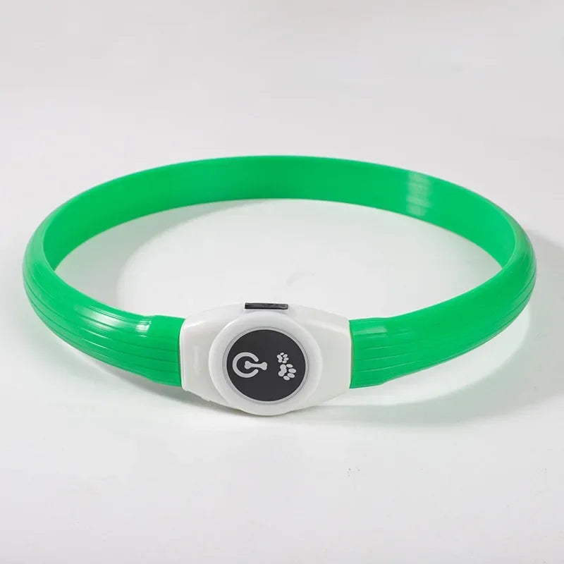 Led Luminous Dog Collar PVC Waterproof , Usb Light Night Safety Pet