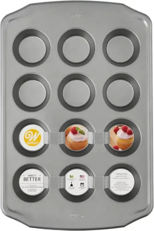 Bake It Better Non-Stick Muffin Pan, Steel, 12-Cup Cupcake Pan